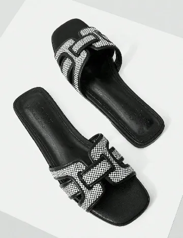 Slapi MOTF, alb/negru