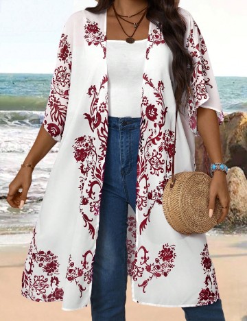 Kimono Emery Rose Curve, alb