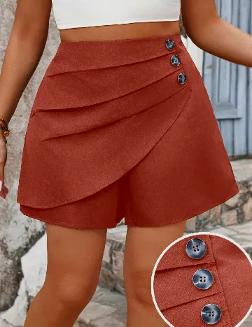 Pantaloni scurti SHEIN CURVE, caramiziu