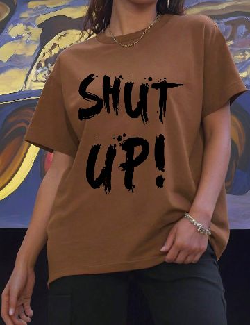 Tricou SHEIN CURVE, maro