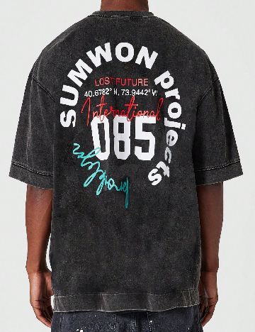 Tricou Oversize SHEIN, gri