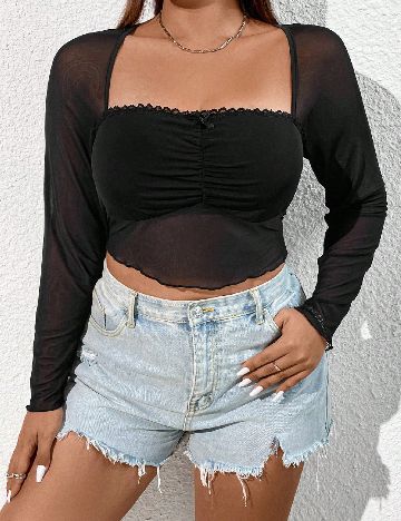 Top SHEIN CURVE, negru