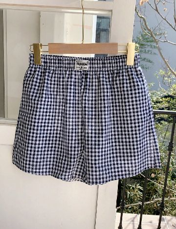 Pantaloni scurti SHEIN, bleumarin/alb