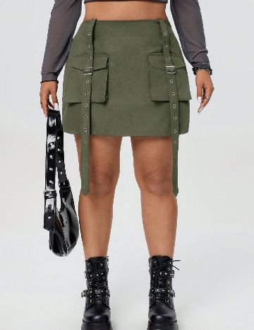 Fusta SHEIN CURVE, verde