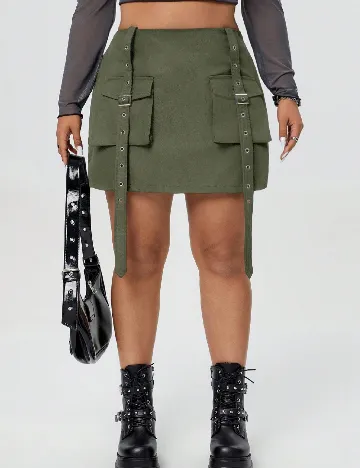 Fusta SHEIN CURVE, verde