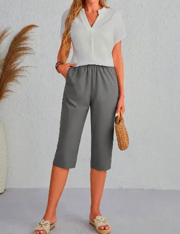 Pantaloni trei sferturi Emery Rose, gri