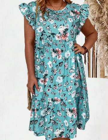 Rochie scurta SHEIN CURVE, bleu