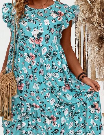 Rochie scurta SHEIN CURVE, bleu