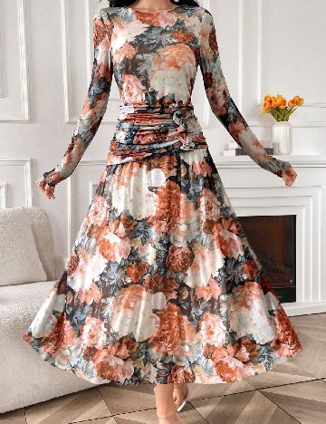 Rochie lunga SHEIN, floral print