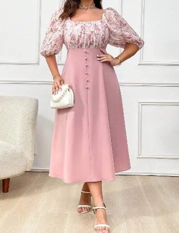 Rochie medie SHEIN CURVE, roz