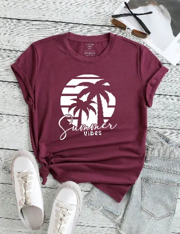 Tricou SHEIN CURVE, pruna