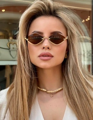 Ochelari de soare SHEIN, maro/auriu