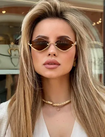 Ochelari de soare SHEIN, maro/auriu