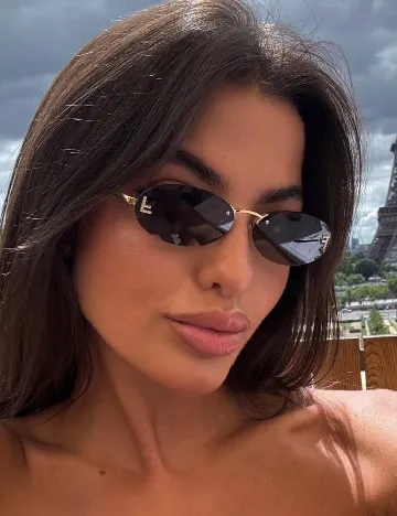 Ochelari de soare SHEIN, negru/auriu