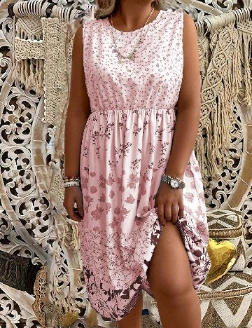 Rochie medie SHEIN CURVE, roz