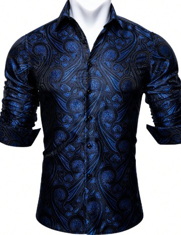 Camasa SHEIN, albastru/negru