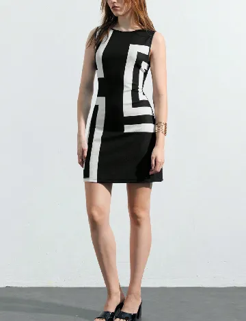 Rochie scurta SHEIN, negru/alb