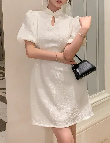 Rochie scurta Dazy, ecru