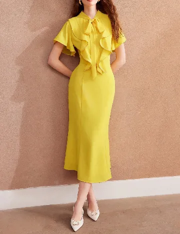 Rochie medie MOTF, galben