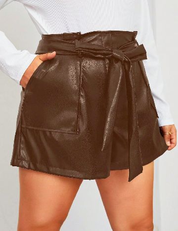 Pantaloni scurti SHEIN CURVE, maro