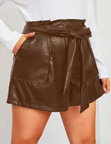 Pantaloni scurti SHEIN CURVE, maro