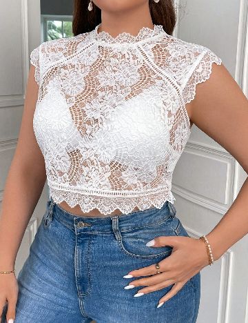 Top SHEIN CURVE, alb