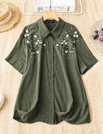 Camasa SHEIN CURVE, verde