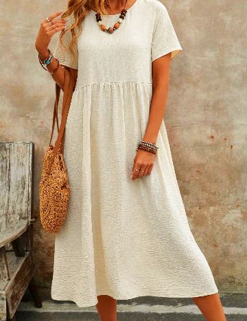 Rochie medie Emery Rose Curve, crem