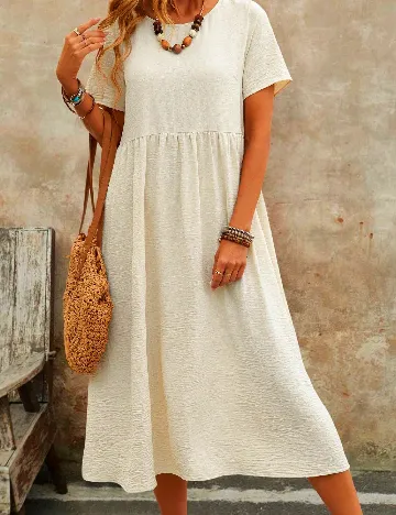 Rochie medie Emery Rose Curve, crem