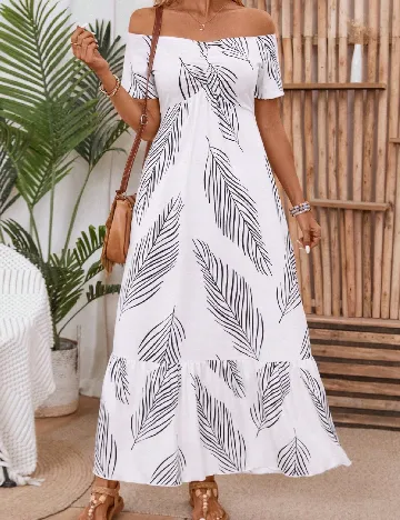 Rochie lunga SHEIN, alb/negru