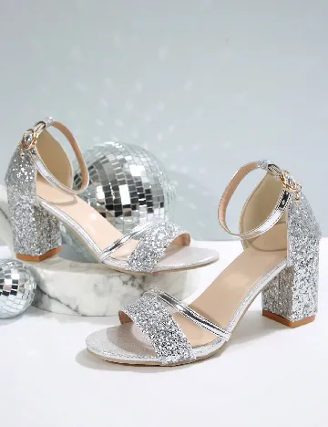 Sandale SHEIN, argintiu