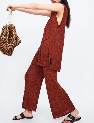 Pantaloni Zara, caramiziu