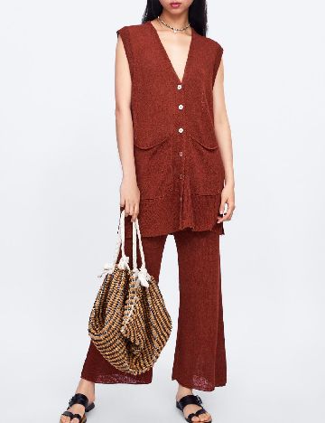 Pantaloni Zara, caramiziu