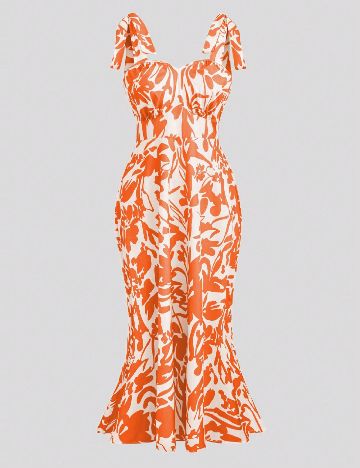 Rochie medie SHEIN CURVE, portocaliu