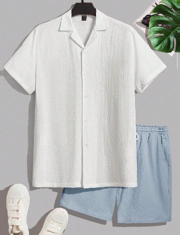 Compleu SHEIN, alb/albastru