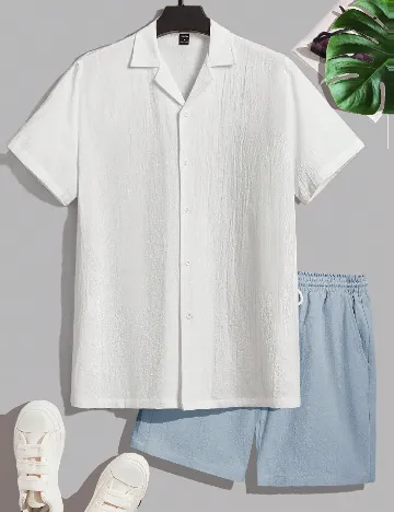 Compleu SHEIN, alb/albastru