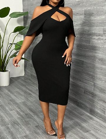 Rochie medie SHEIN CURVE, negru