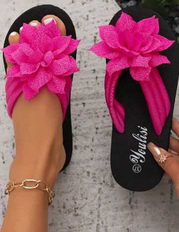 Slapi SHEIN, negru/roz