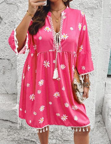 Rochie medie SHEIN CURVE, roz