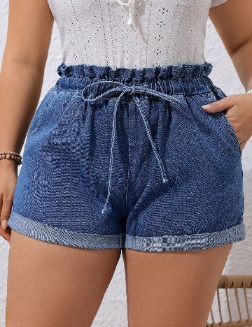 Pantaloni scurti SHEIN CURVE, albastru