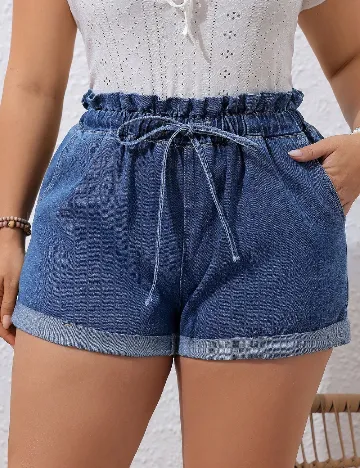 Pantaloni scurti SHEIN CURVE, albastru