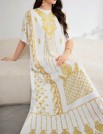 Rochie lunga SHEIN, alb/galben