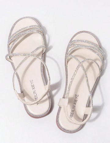 Sandale Shein Kids, argintiu