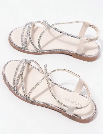 Sandale Shein Kids, argintiu