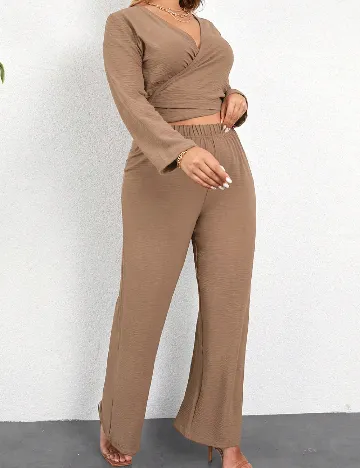 Compleu SHEIN CURVE, maro deschis