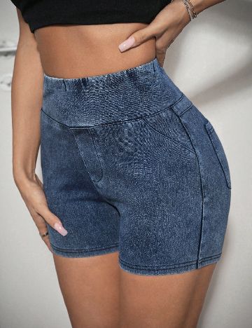 Pantaloni scurti SHEIN, albastru