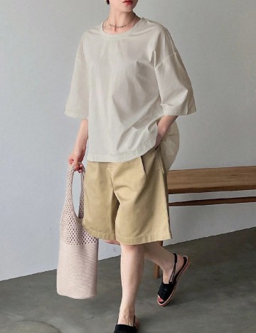 Tricou Oversize Friful, bej