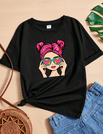 Tricou Shein Kids, negru