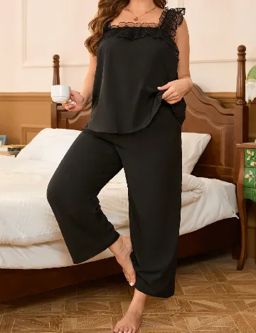 Pijama SHEIN CURVE, negru