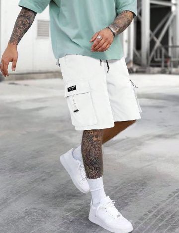 Pantaloni scurti SHEIN, alb